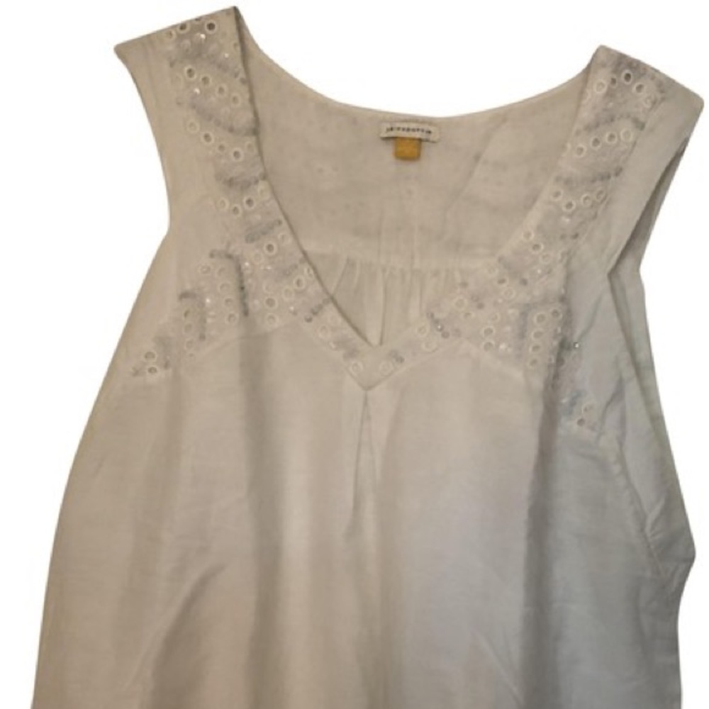 Anthropologie white tank/cami with sequins